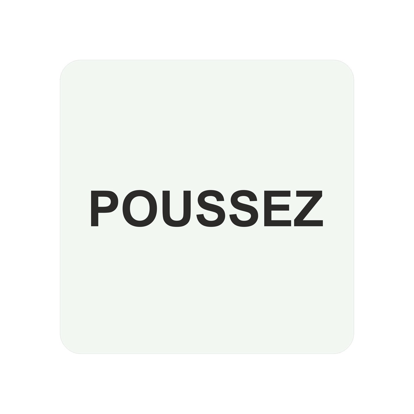 Plaque porte alu brossé picto carré poussez