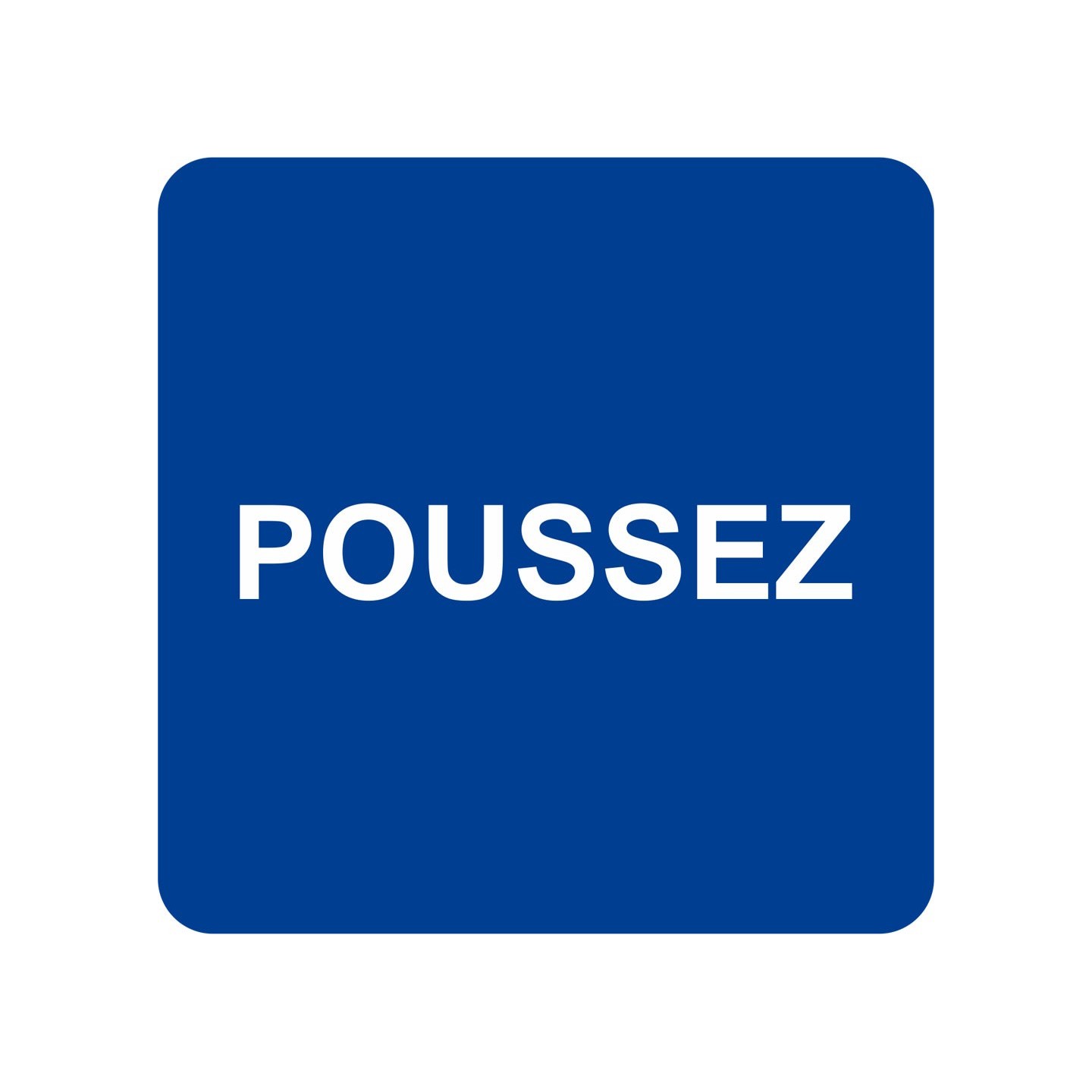 Plaque porte alu brossé picto carré poussez