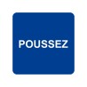 Plaque porte alu brossé picto carré poussez