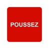 Plaque porte alu brossé picto carré poussez