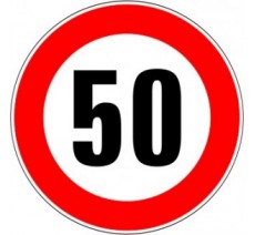 Panneau routier "Limitation de vitesse - 50 km/h" B14