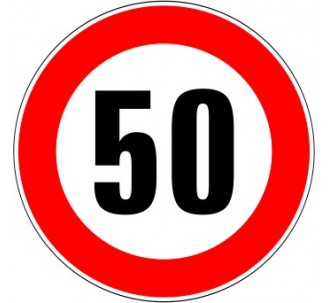 Panneau routier "Limitation de vitesse - 50 km/h" B14