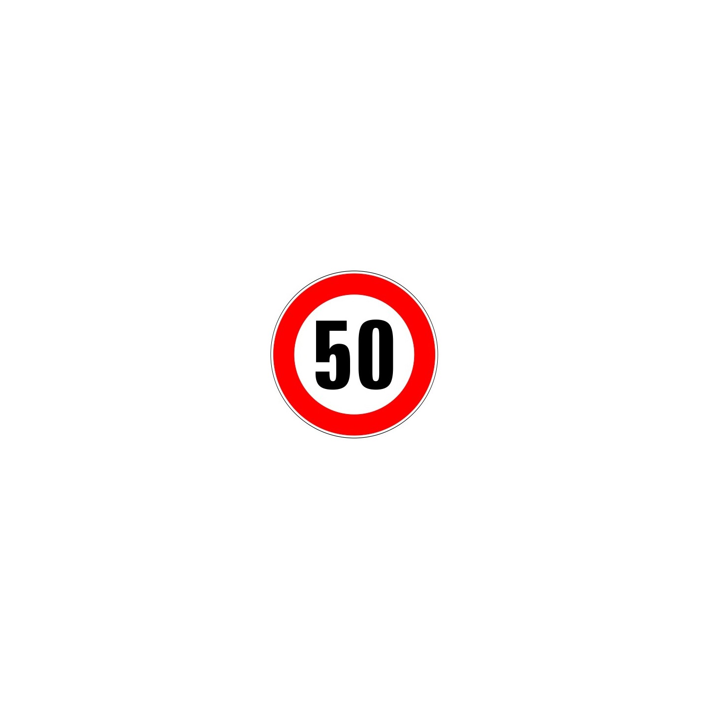 Panneau routier - Interdiction de dépasser 50 kmh