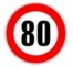 Panneau routier "Limitation de vitesse - 80 km/h" B14