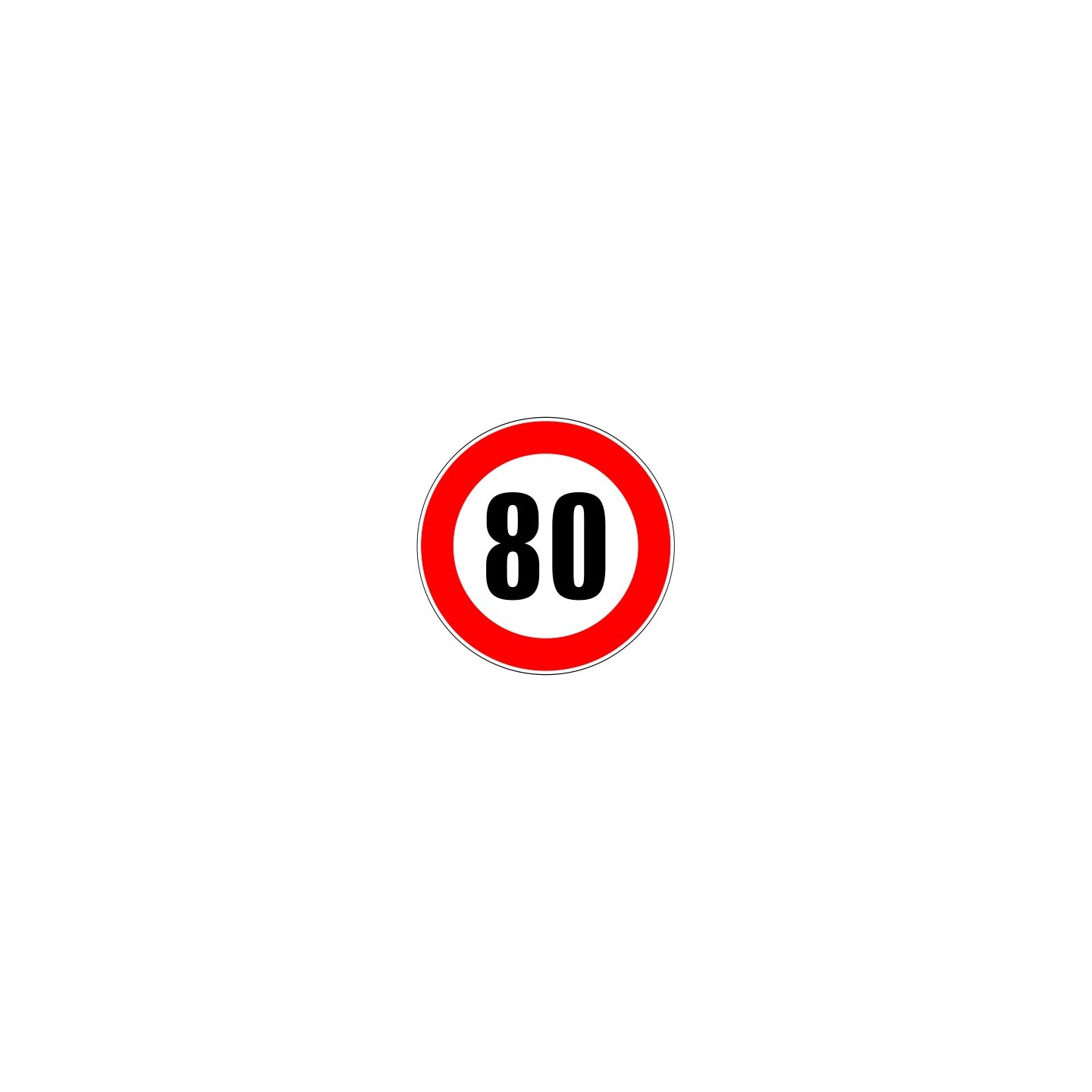 Panneau type routier nterdiction de dépasser 80 kmh