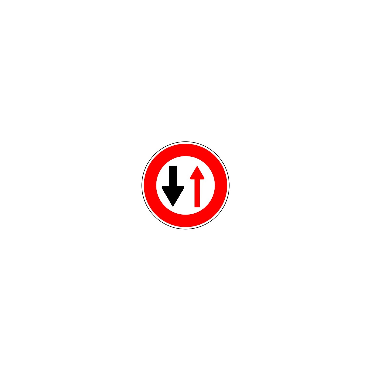 Panneau Cédez le passage circulation venant en sens inverse