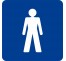 Pictogramme en alu en relief "Toilettes Hommes"