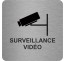Plaque porte alu brossé picto carré surveillance vidéo