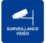 Plaque porte alu brossé picto carré surveillance vidéo