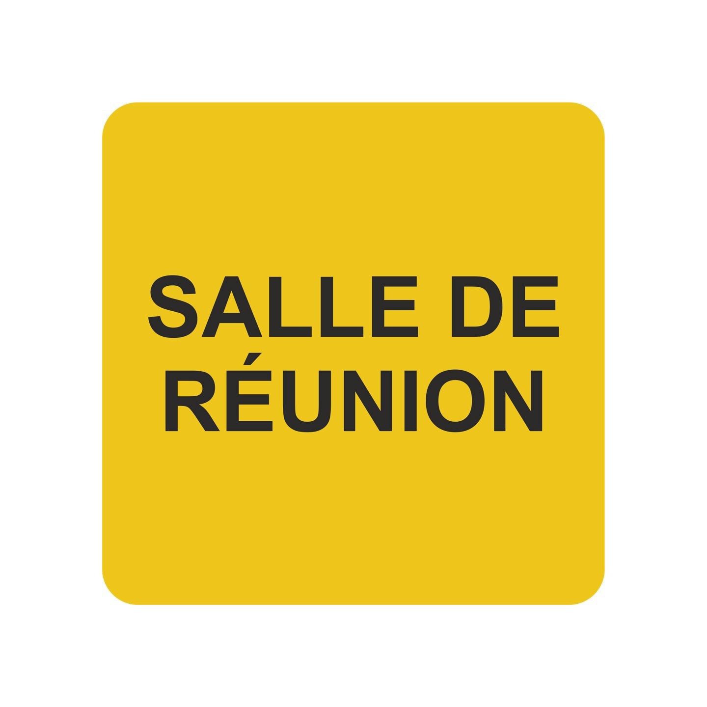 Plaque porte alu brossé picto carré salle de réunion