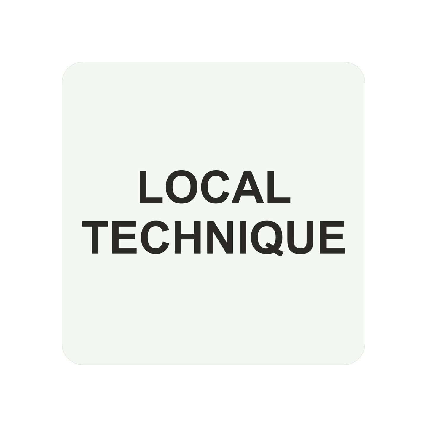 Plaque porte alu brossé picto carré local technique