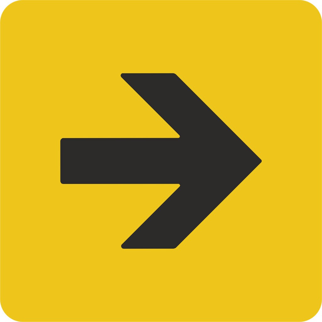 Plaque Aluminium Pictogramme Fl Che, Direction Droite Ou