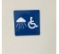 Plaque porte alu brossé picto carré douche, handicapé