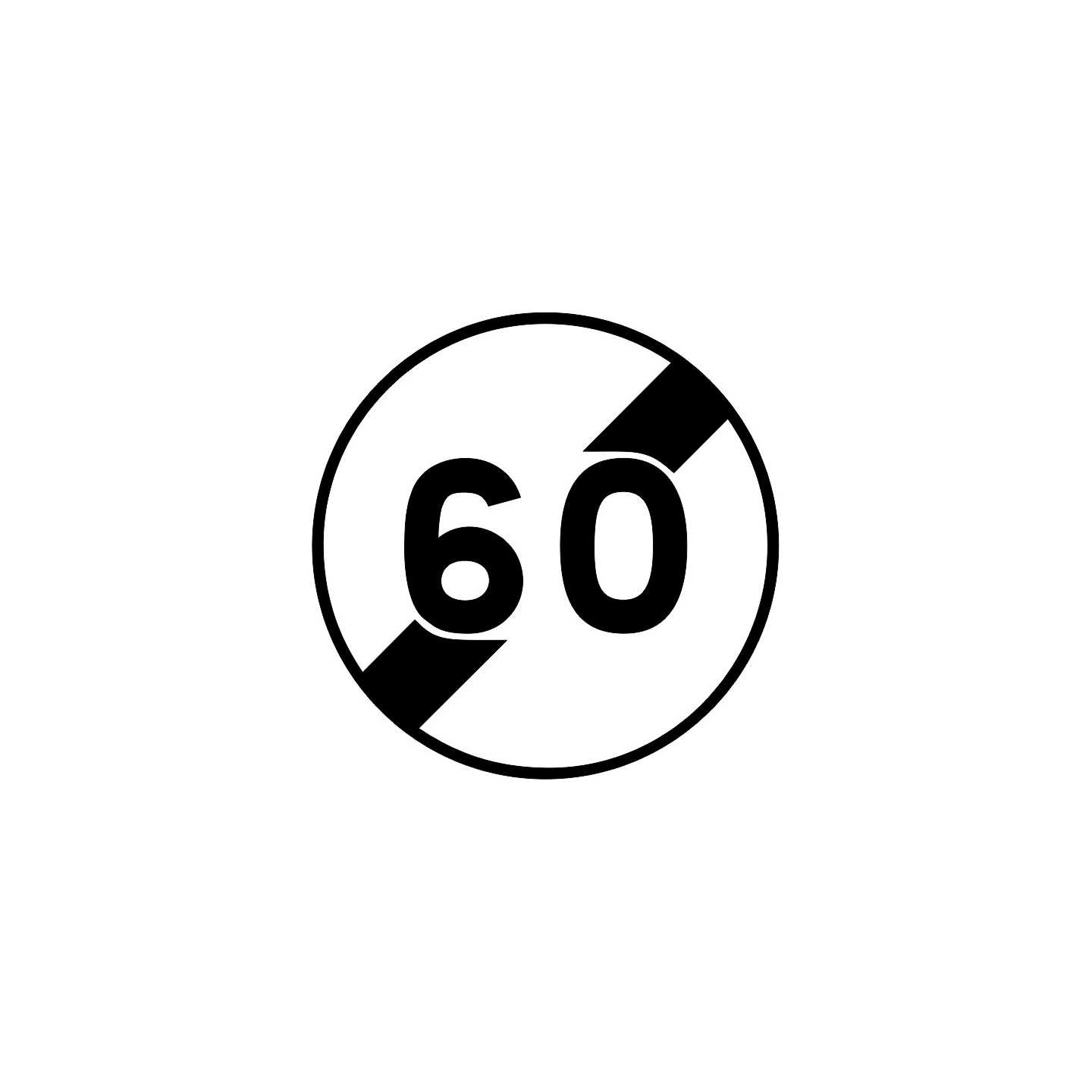 Panneau routier Fin de limitation de vitesse - 60kmh B33