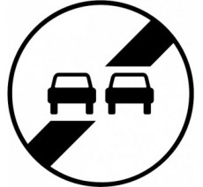 Panneau routier "Fin d'interdiction de dépasser" B34