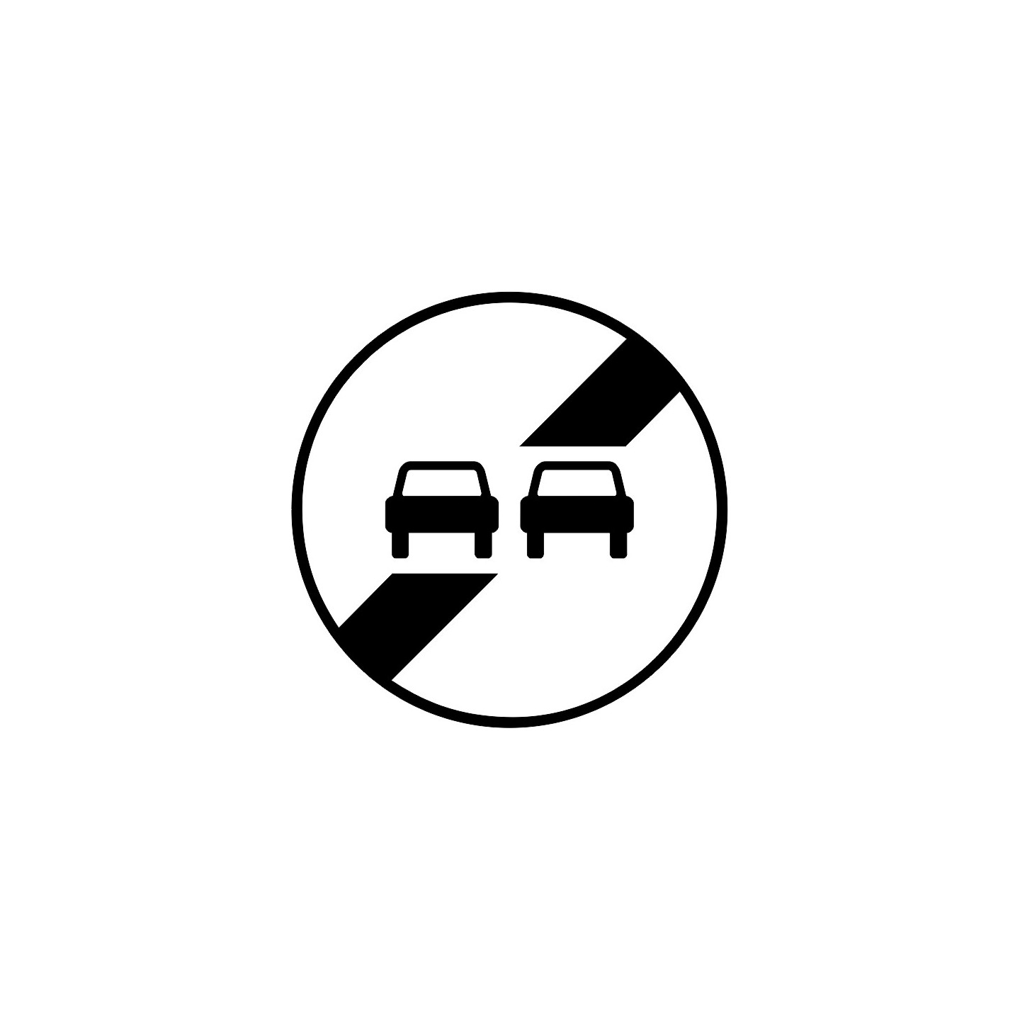 Panneau type routier Fin d'interdiction de dépasser ref: B34