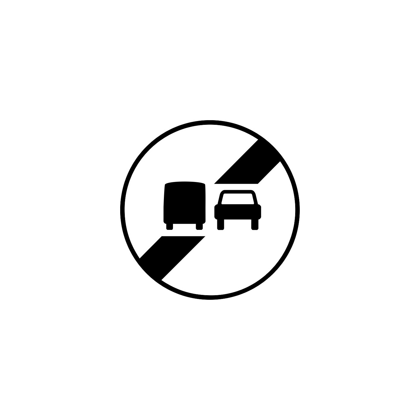 Panneau type routier Fin d'interdiction de dépasser ref: B34a