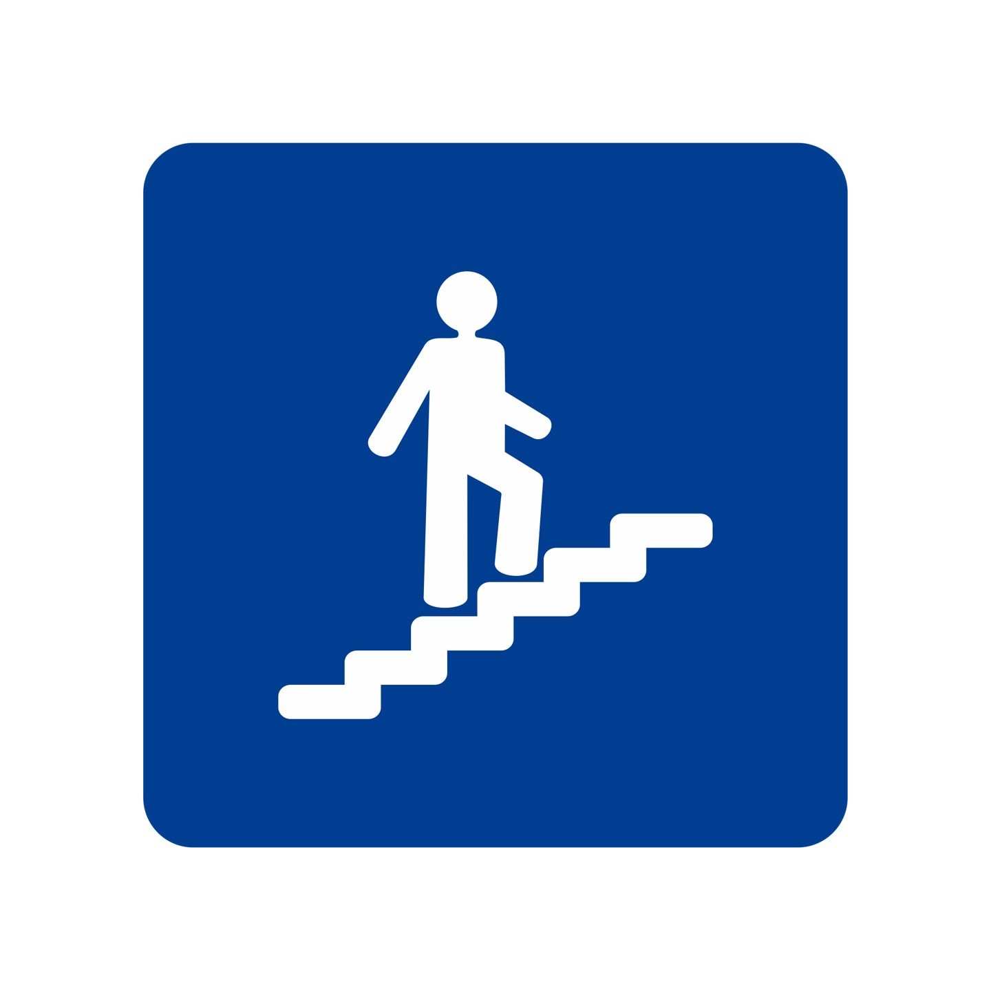 Plaque porte Escalier montant bleu