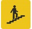 Plaque porte Escalier montant jaune