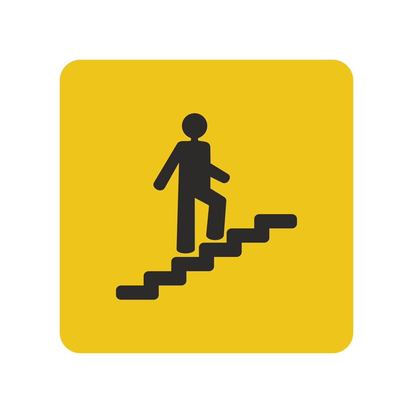Plaque porte Escalier montant jaune