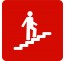 Plaque porte Escalier montant rouge
