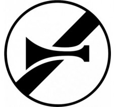 Kit ou panneau seul type routier "Fin d'interdiction de l'usage de l'avertisseur sonore" ref: B35