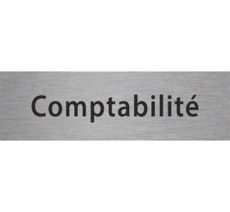 Plaque de porte rectangulaire "comptabilité" argent