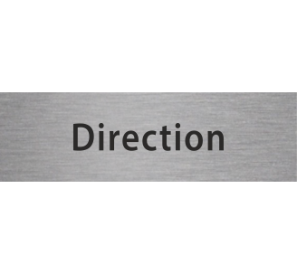 Plaque de porte rectangulaire "direction" argent