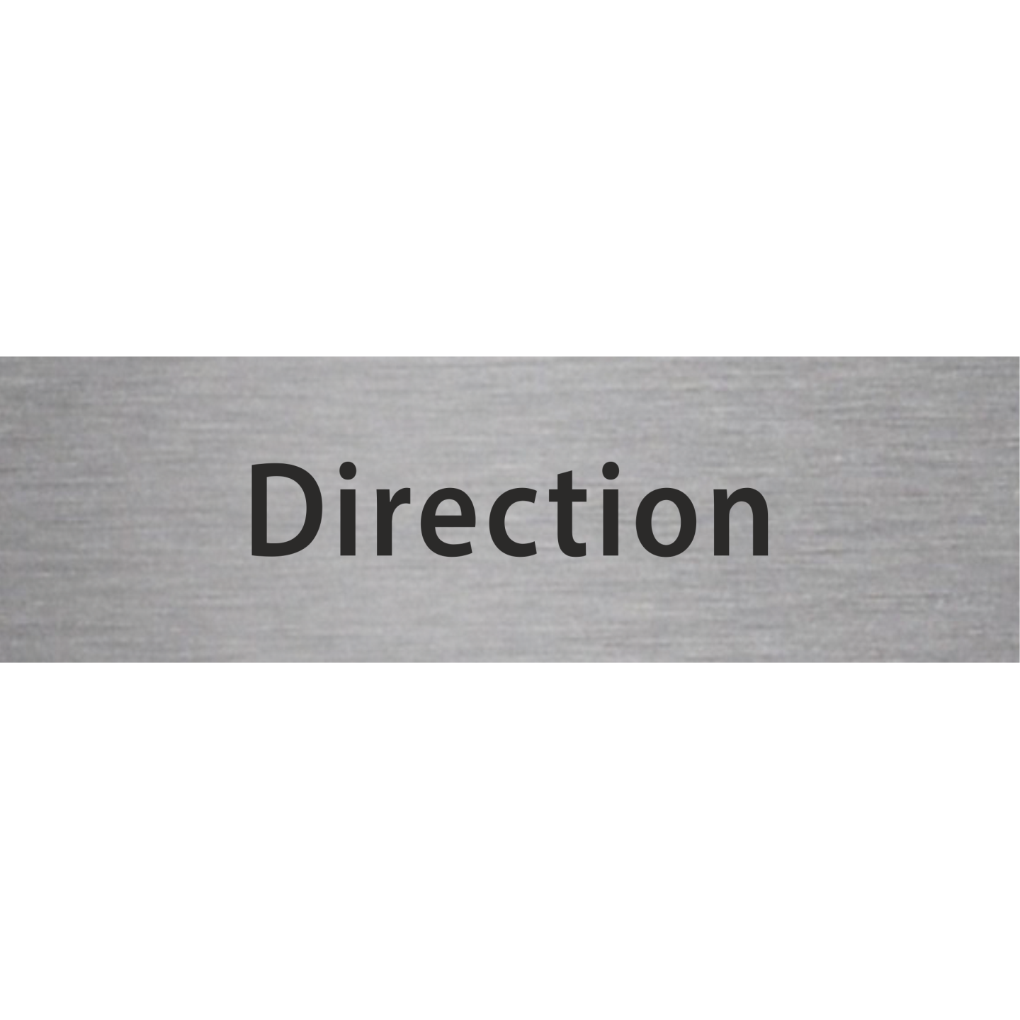 Plaque de porte rectangulaire "direction" argent
