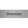 Plaque de porte rectangulaire "direction" argent