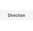 Plaque de porte rectangulaire "direction" blanc