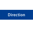 Plaque de porte rectangulaire "direction" bleu