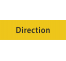 Plaque de porte rectangulaire "direction" jaune