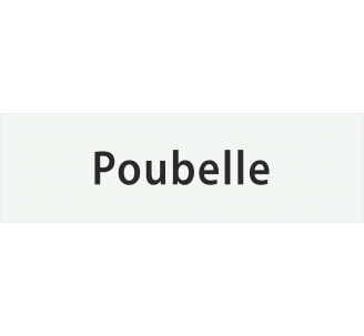 Plaque de porte rectangulaire "poubelles" blanc