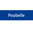 Plaque de porte rectangulaire "poubelles" bleu