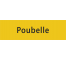 Plaque de porte rectangulaire "poubelles" jaune