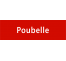 Plaque de porte rectangulaire "poubelles" rouge