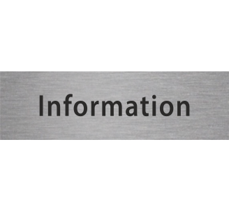 Plaque de porte rectangulaire "information" argent