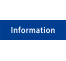 Plaque de porte rectangulaire "information" bleu