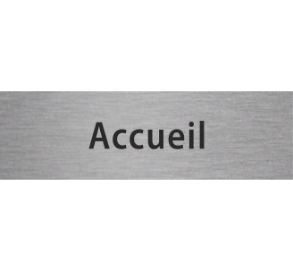 Plaque de porte rectangulaire "accueil" argent