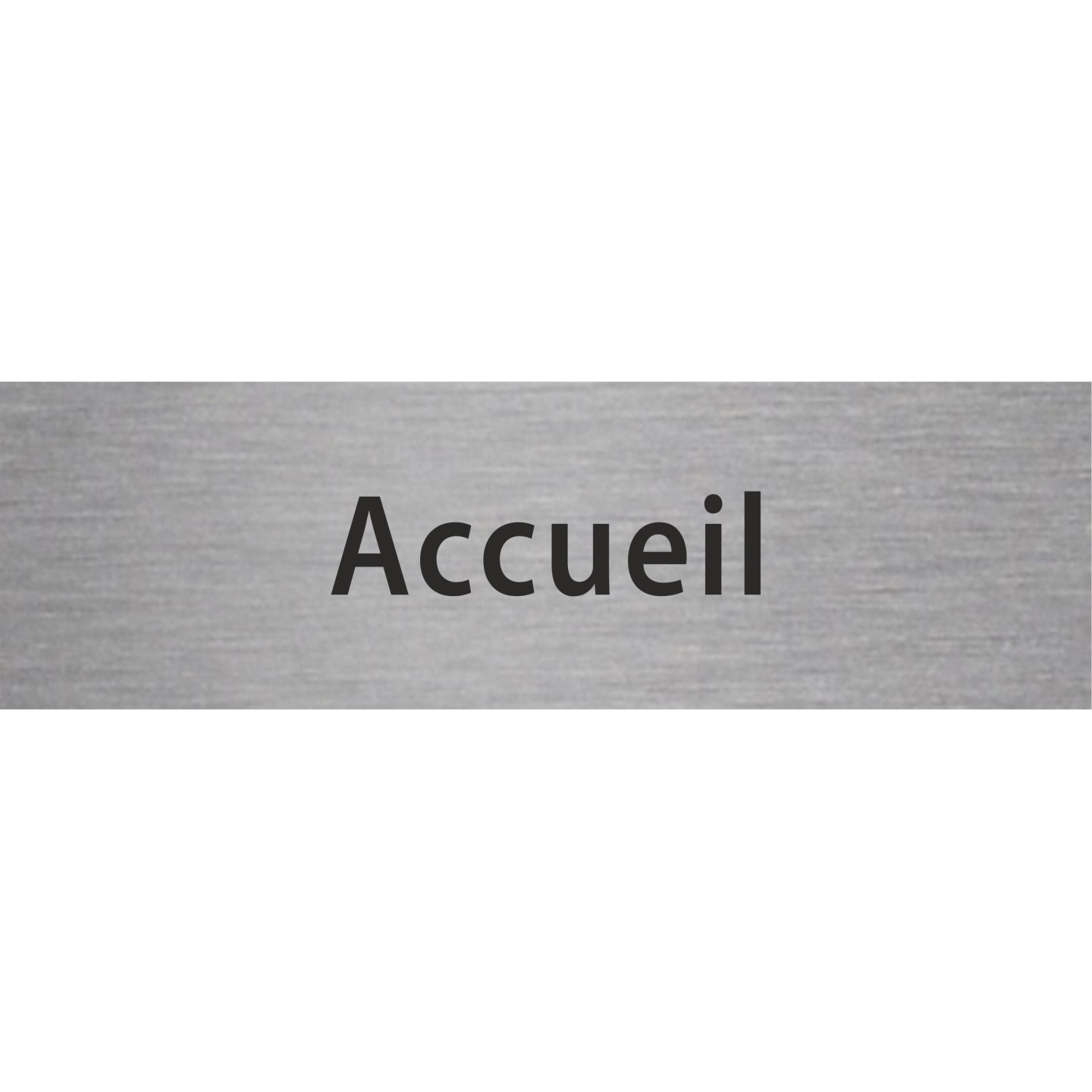 Plaque de porte rectangulaire "accueil" argent