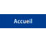 Plaque de porte rectangulaire "accueil" bleu