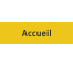 Plaque de porte rectangulaire "accueil" jaune