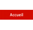 Plaque de porte rectangulaire "accueil" rouge