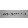 Plaque de porte rectangulaire "local technique" argent
