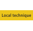 Plaque de porte rectangulaire "local technique" jaune