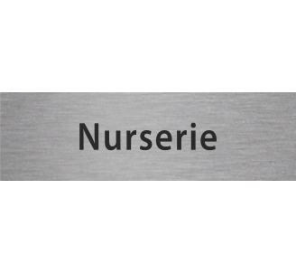 Plaque de porte rectangulaire "nurserie" argent