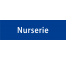 Plaque de porte rectangulaire "nurserie" bleu