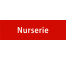 Plaque de porte rectangulaire "nurserie" rouge