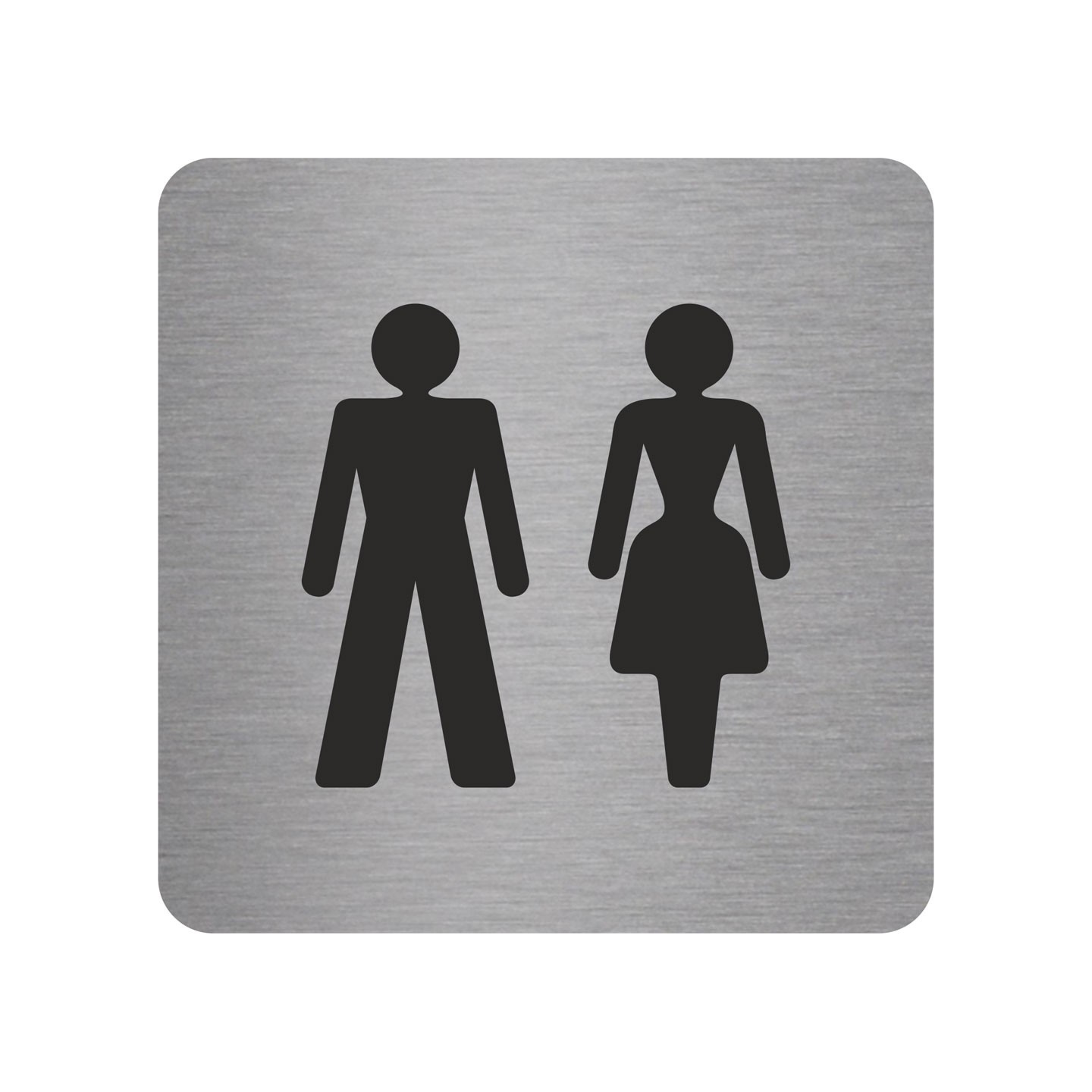 Pictogramme en alu en relief "Toilettes mixtes"